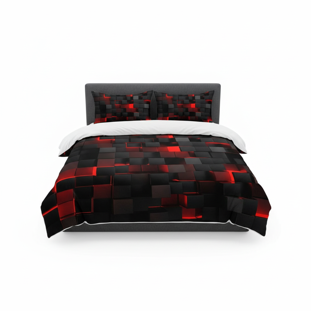 Raster Néon | Ensemble De Housse De Couette 3D Moderne Et Léger | Valuna