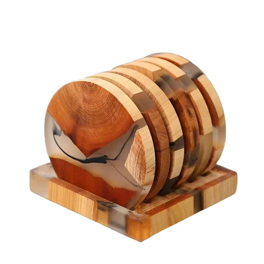 ZenArt – 6 Dessous De Verre En Bois Inspirés Du Japon - Valuna