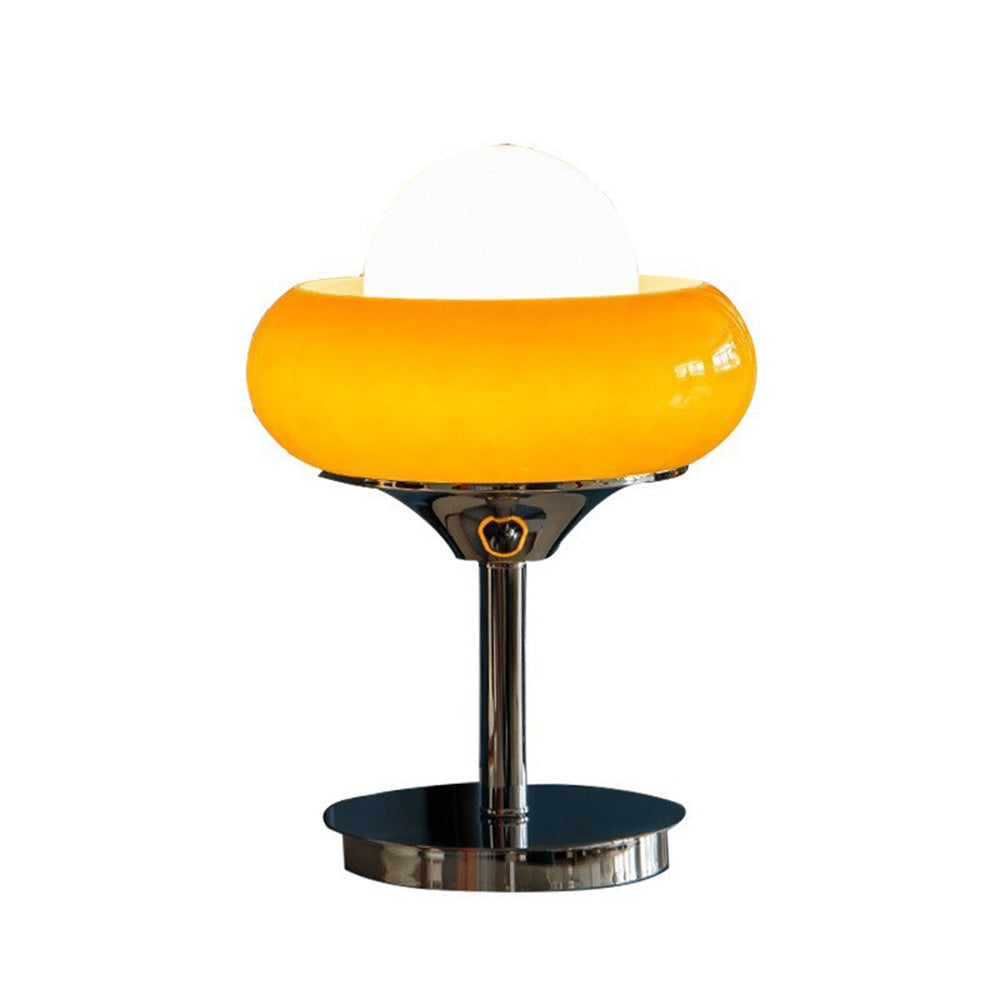 Lampe | de Table Vintage Bauhaus en Verre Jaune | Valuna
