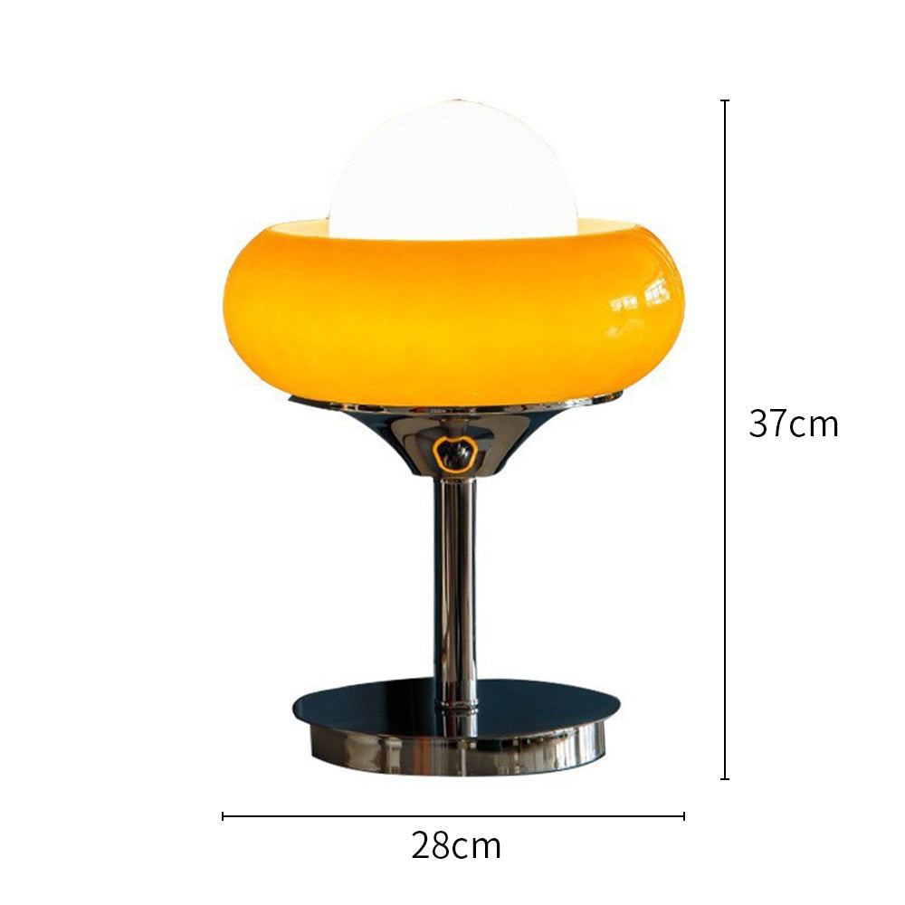 Lampe | de Table Vintage Bauhaus en Verre Jaune | Valuna