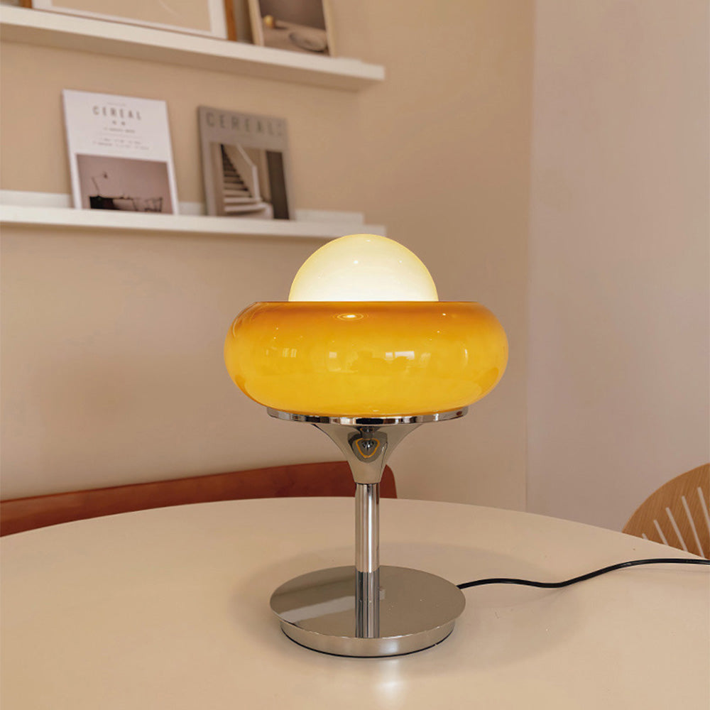 Lampe | de Table Vintage Bauhaus en Verre Jaune | Valuna