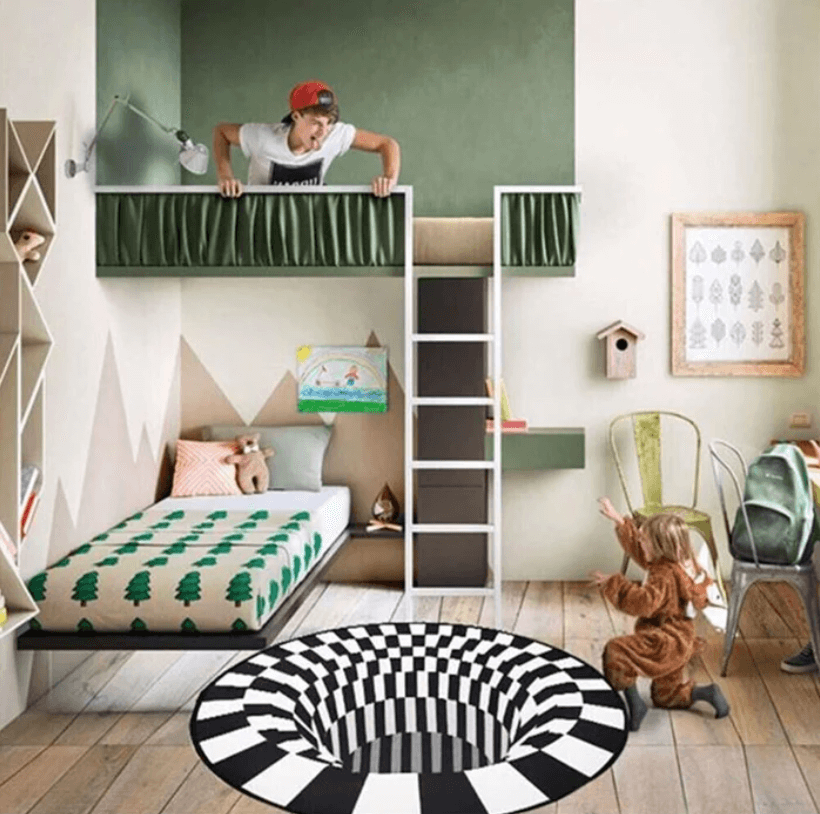 Illusion3D | Tapis 3D Décoratif – Effets Visuels Immersifs & Confort | Valuna