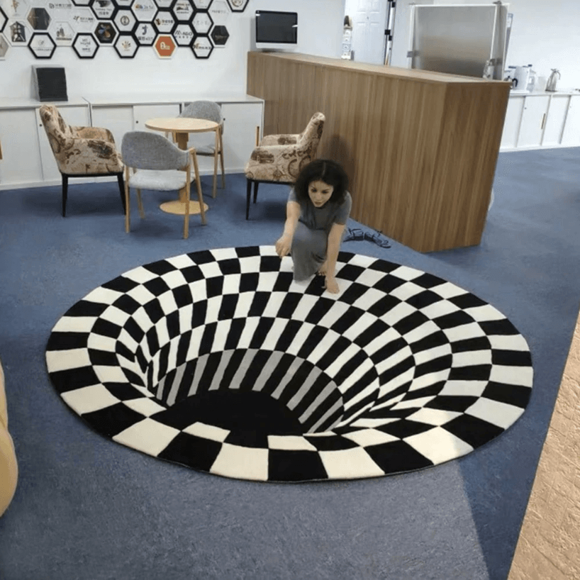 Illusion3D | Tapis 3D Décoratif – Effets Visuels Immersifs & Confort | Valuna